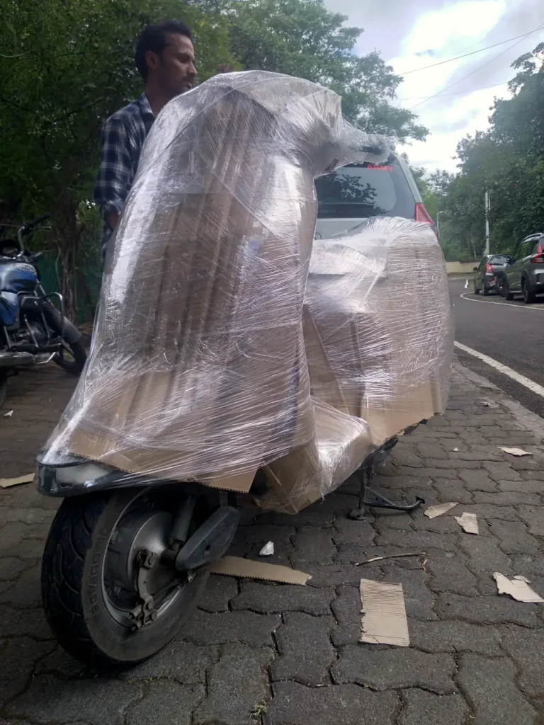 Scooter being packed for transport